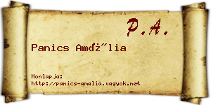 Panics Amália névjegykártya